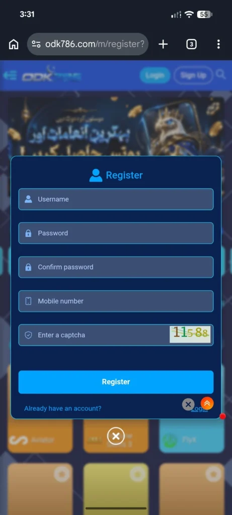 C444 Game Login Panel