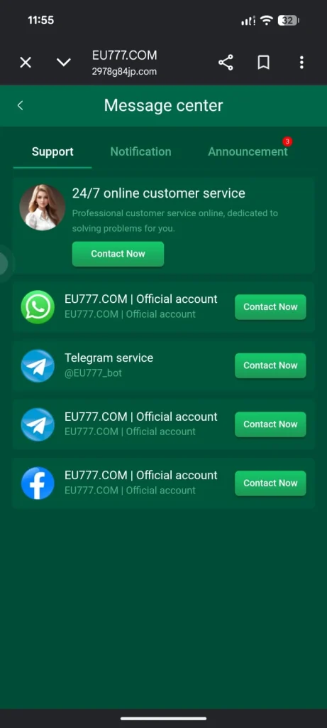 EU777 Game Costumer Support