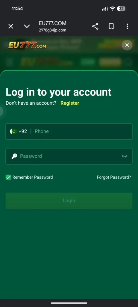 EU777 Game Login